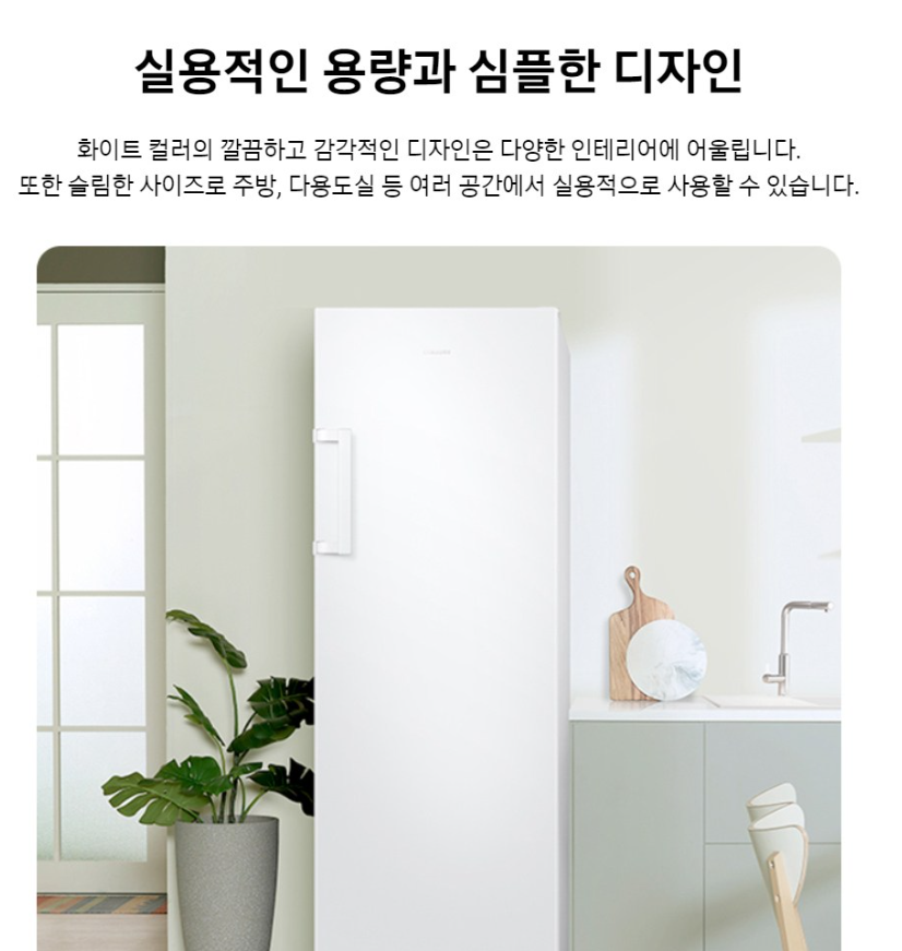삼성전자 227L 냉동고 방문설치 RZ22CG4000WW 제품 이미지